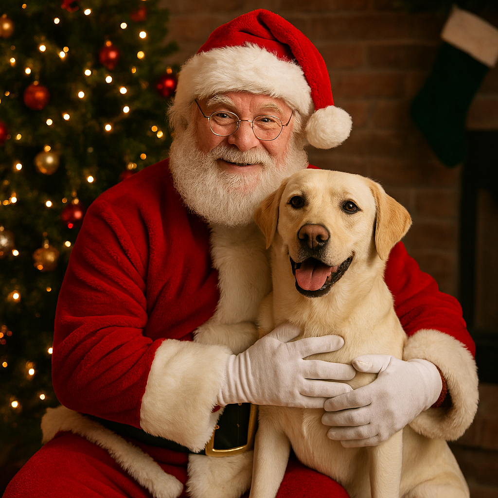 Babbo Natale e cane
